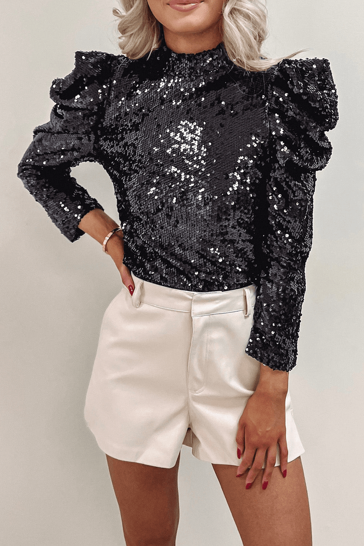 Levoire | Blouse de fête brillante femme Noir