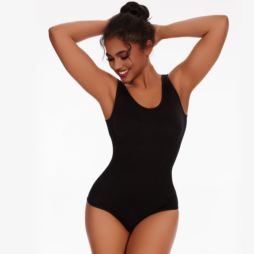 Levoire | Body sans couture modelant Marron (string avec des lanières épaisses)