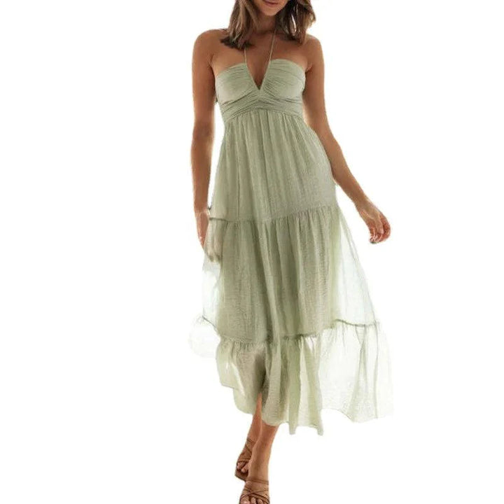 Levoire | Robe Halter En Chiffon Bohème Pour L'Été