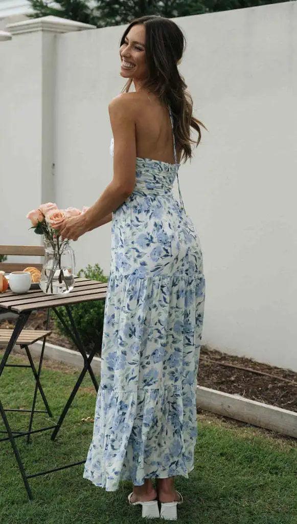 Levoire | Robe Halter En Chiffon Bohème Pour L'Été