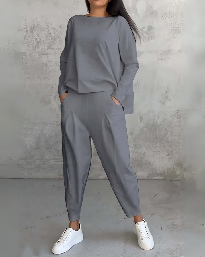 Levoire | Ensemble élégant et confortable à deux pièces Gris