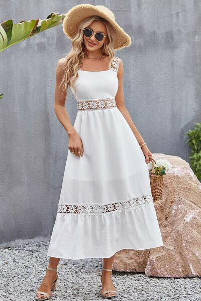 Levoire | Robe Midi Florale Boho En Soldes Blanc