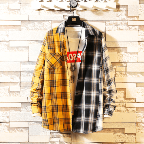 Levoire | Veste pour hommes Vintage Vêtements Style Tendance & Tenue Polyvalente Noir Jaune