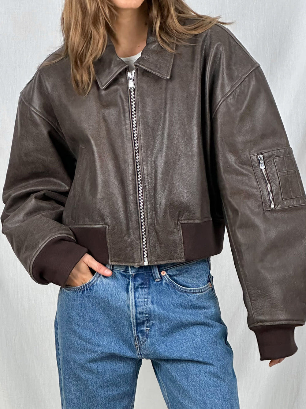 Levoire | Bonnie Brauner, Veste Bomber Cropped