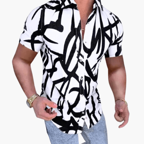 Levoire | Chemise Homme Homme Chemise À Manches Courtes Confortable & Tendance Blanc