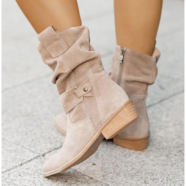 Levoire | Bottes Avec Ouverture Zippée Simple Beige