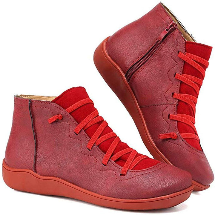 Levoire | Bottines Courtes Pour Femmes Avec Système De Laçage Unique Idéal Pour Des Looks Décontractés Rot