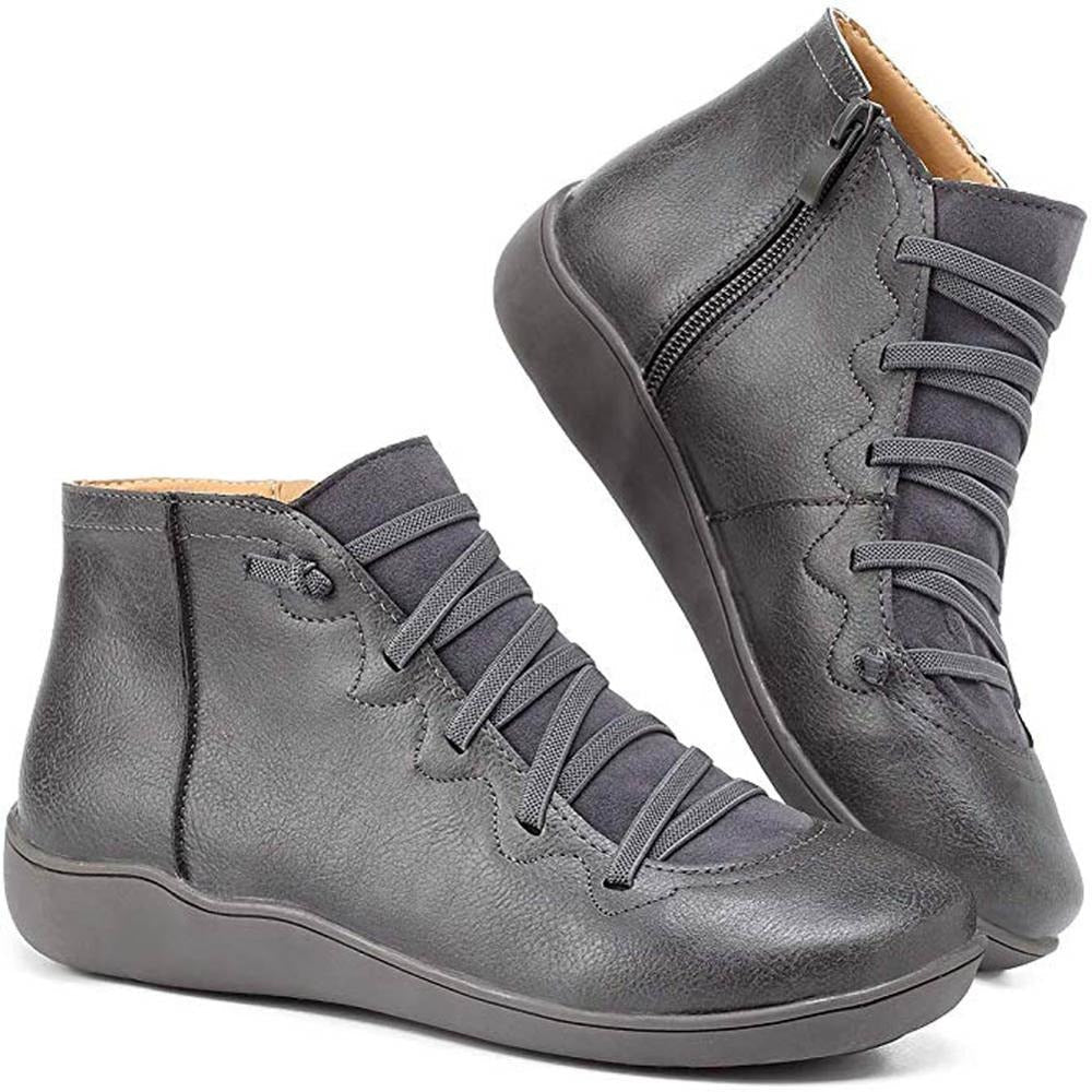 Levoire | Bottines Courtes Pour Femmes Avec Système De Laçage Unique Idéal Pour Des Looks Décontractés Gris