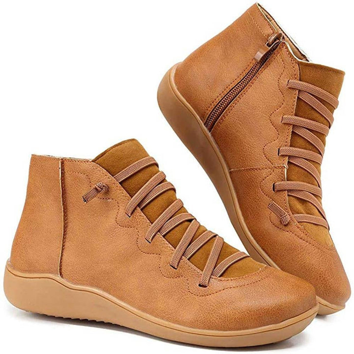 Levoire | Bottines Courtes Pour Femmes Avec Système De Laçage Unique Idéal Pour Des Looks Décontractés Braun