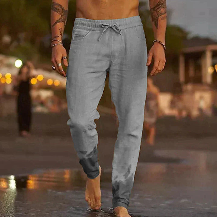 Levoire | Pantalon En Lin Pour Hommes Gris
