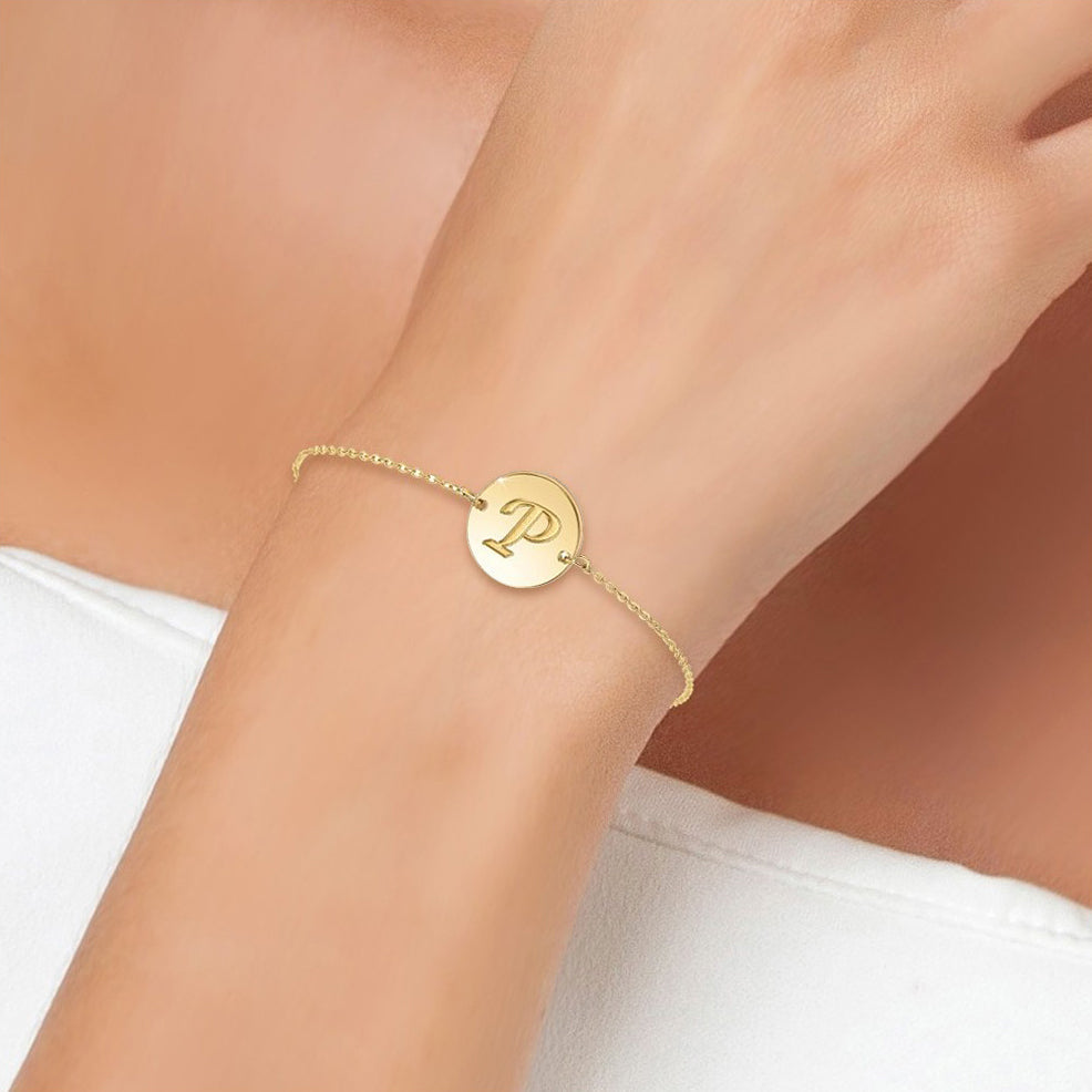 Levoire | lettre initiale en acier inoxydable - Livraison Offerte P Or fin