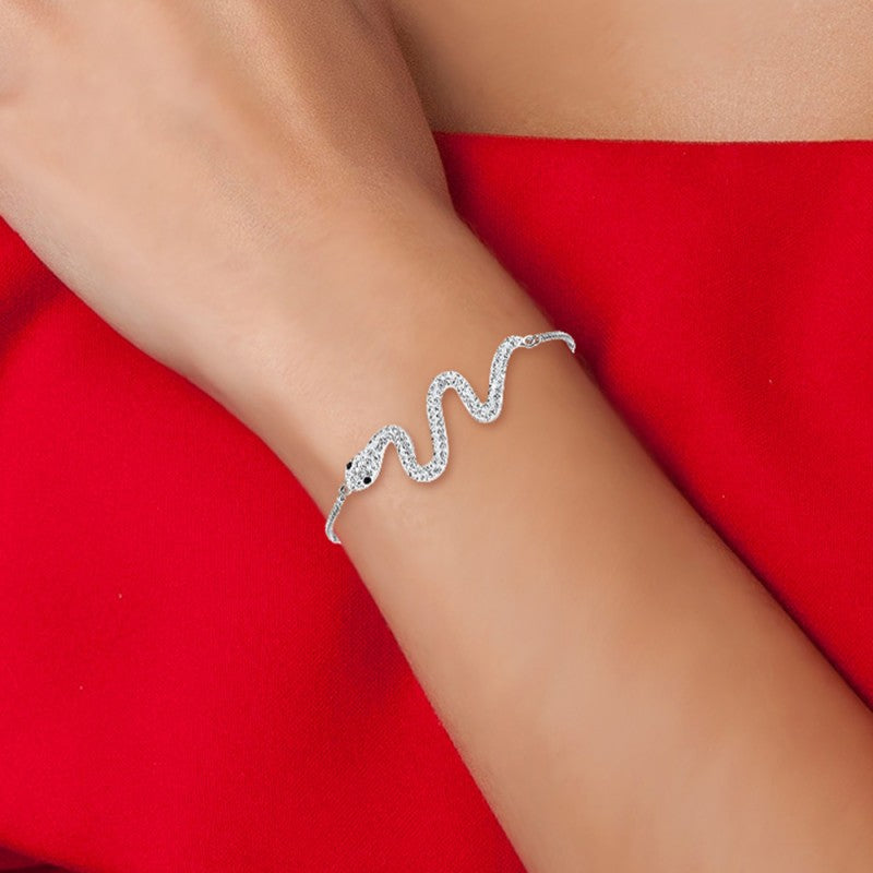 Levoire | serpent argenté en acier inoxydable - Livraison Offerte