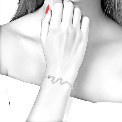 Levoire | serpent argenté en acier inoxydable - Livraison Offerte