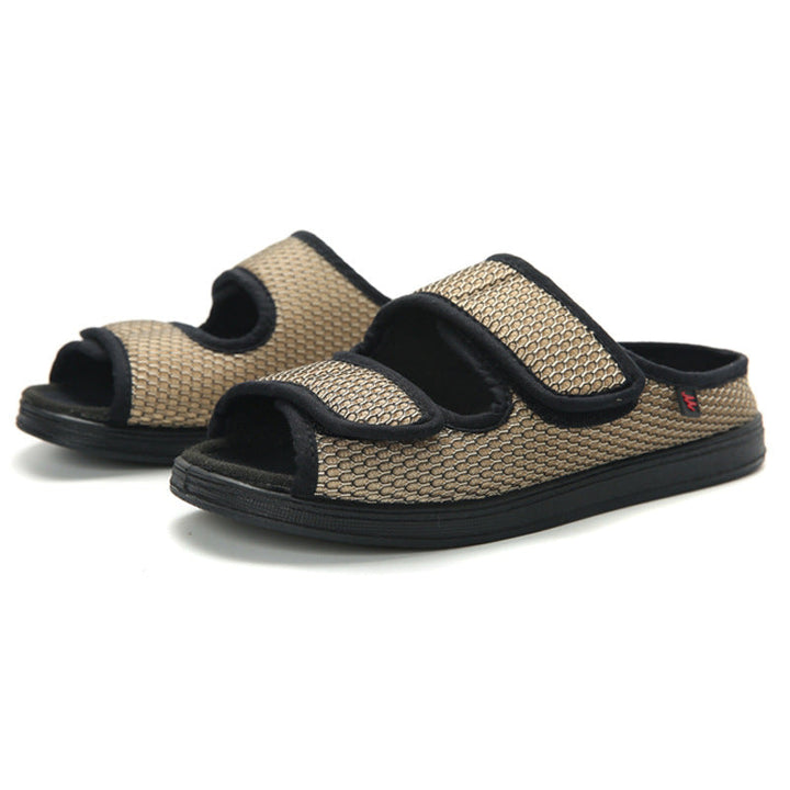 Levoire | Chaussures Diabétiques Pour Pieds Gonflés Confortables, Respirantes & Ajustables Khaki