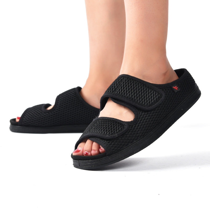 Levoire | Chaussures Diabétiques Pour Pieds Gonflés Confortables, Respirantes & Ajustables Noir