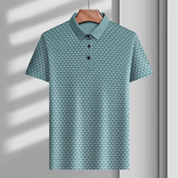 Levoire | Vêtements pour hommes Polo géométrique premium pour hommes Motifs élégants Menthe verte