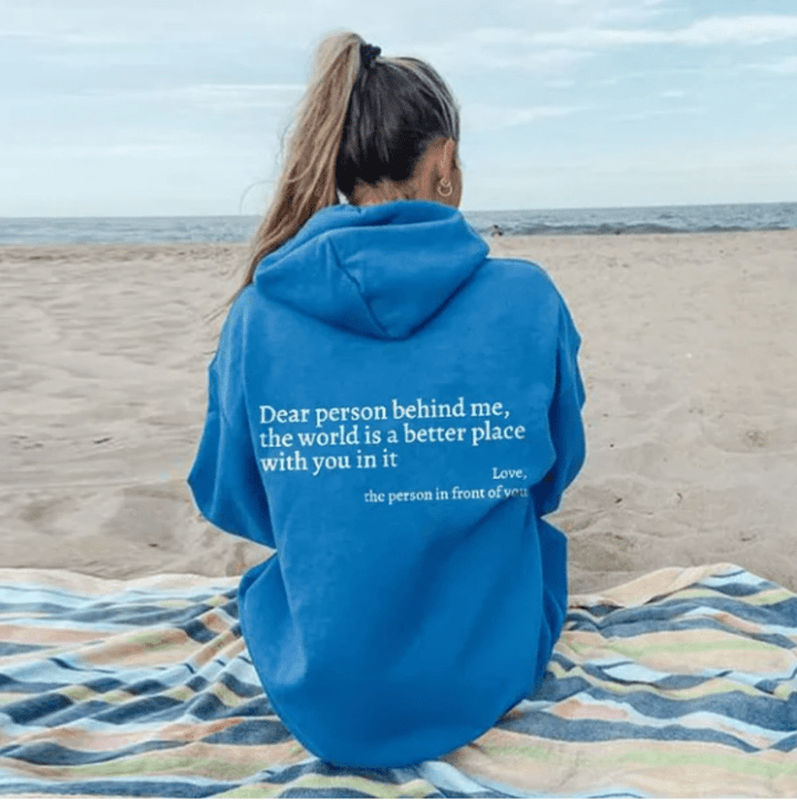 Levoire | Grande taille sweat à capuche femme jumper sweatshirt Bleu
