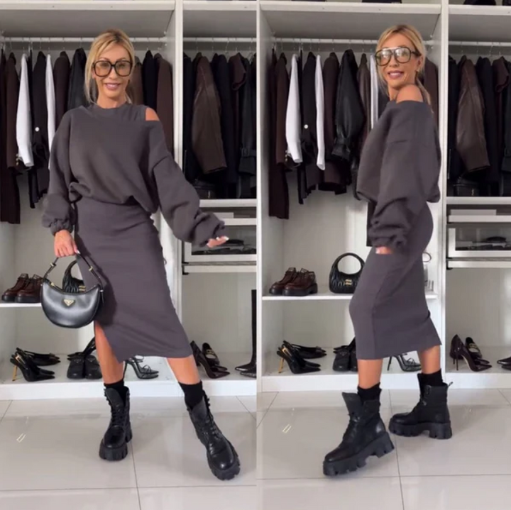 Levoire | Robe de coordination élégante sans effort Gris