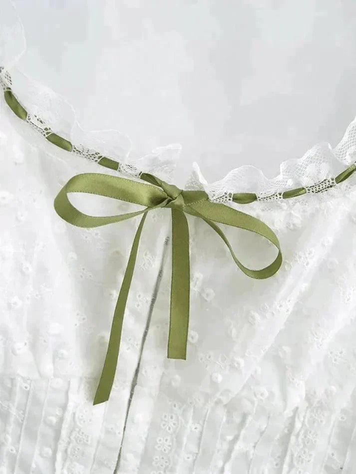 Levoire | Broderie Dentelle Blanc Débardeur Court