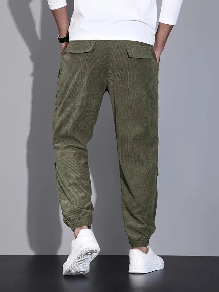 Levoire | Pantalon Cargo Pour Homme En Velours Côtelé, Confortable, Pantalon De Jogging Avec Poches Dans Un Style Streetwear