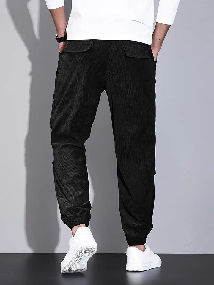 Levoire | Pantalon Cargo Pour Homme En Velours Côtelé, Confortable, Pantalon De Jogging Avec Poches Dans Un Style Streetwear
