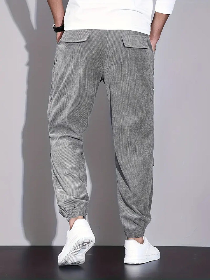 Levoire | Pantalon Cargo Pour Homme En Velours Côtelé, Confortable, Pantalon De Jogging Avec Poches Dans Un Style Streetwear