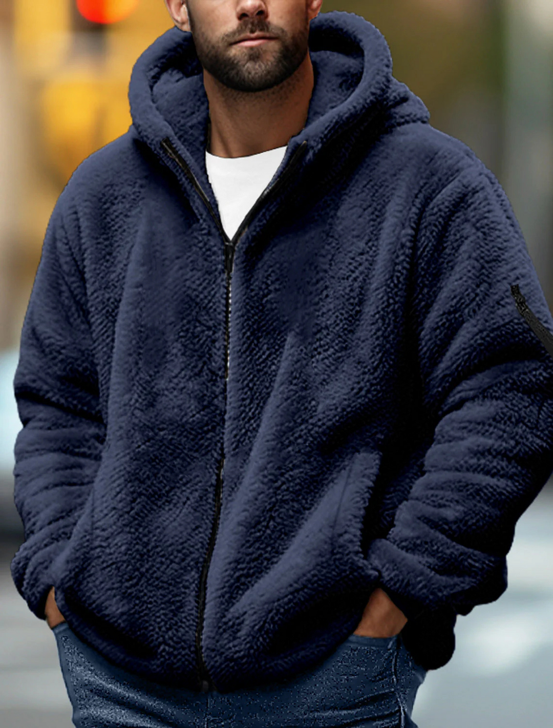 Levoire | Veste Hommes Avec Capuche Pour L Hiver Marine bleu