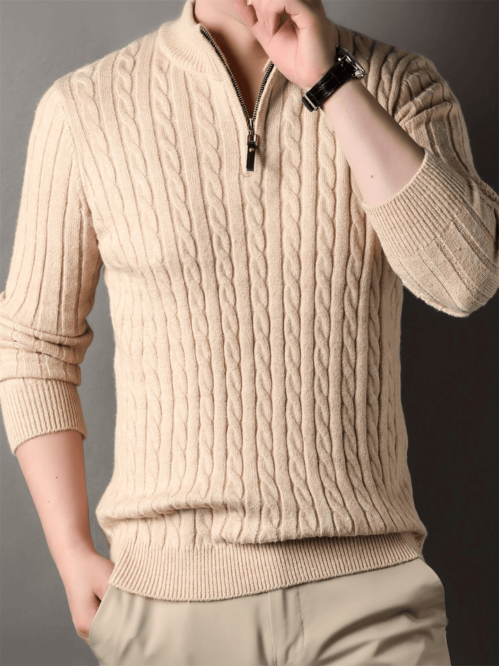 Levoire | Pull avec fermeture éclair Pulls pour hommes Gilet Abricot