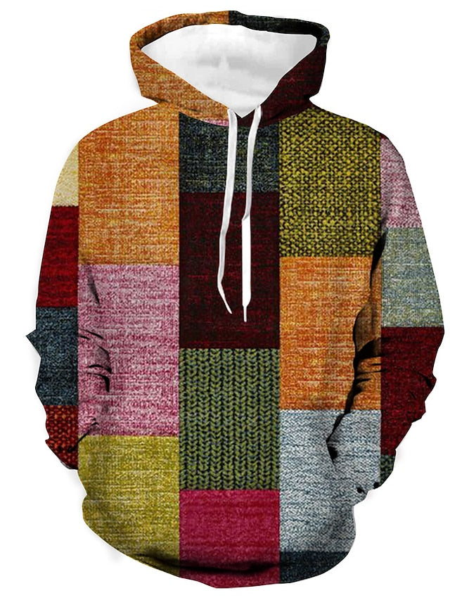 Levoire | Hoodie D'Hiver Avec Motif À Carreaux Violet