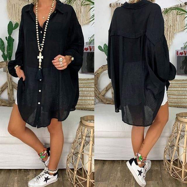 Levoire | Friedens Plus Size Grande Taille Chemise Noir