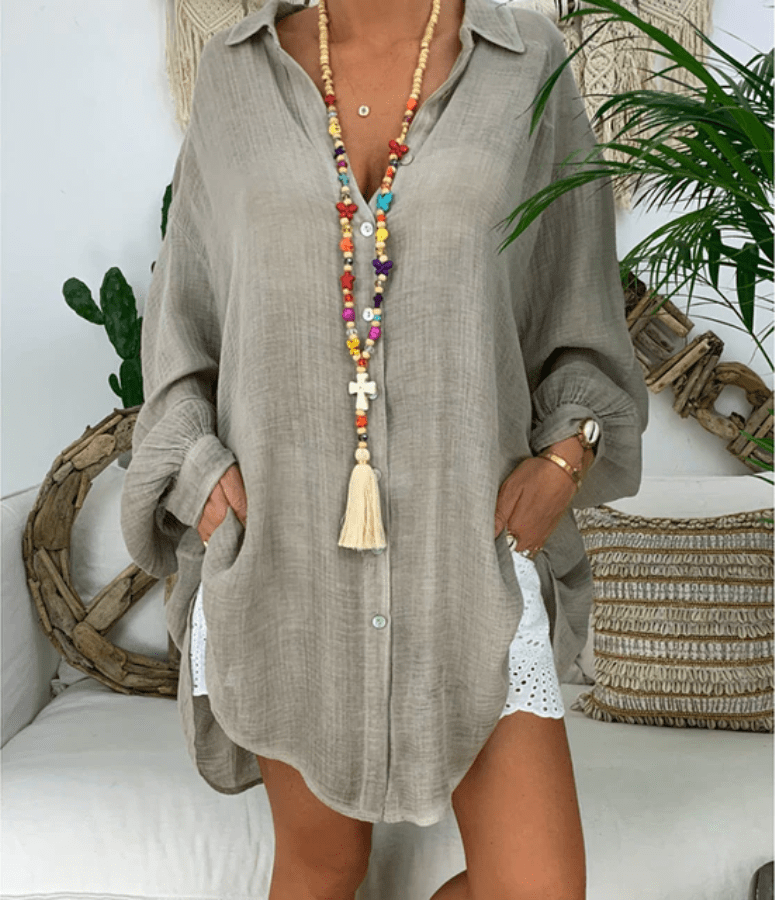 Levoire | Friedens Plus Size Grande Taille Chemise Gris