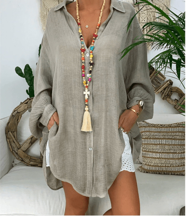 Levoire | Friedens Plus Size Grande Taille Chemise Gris