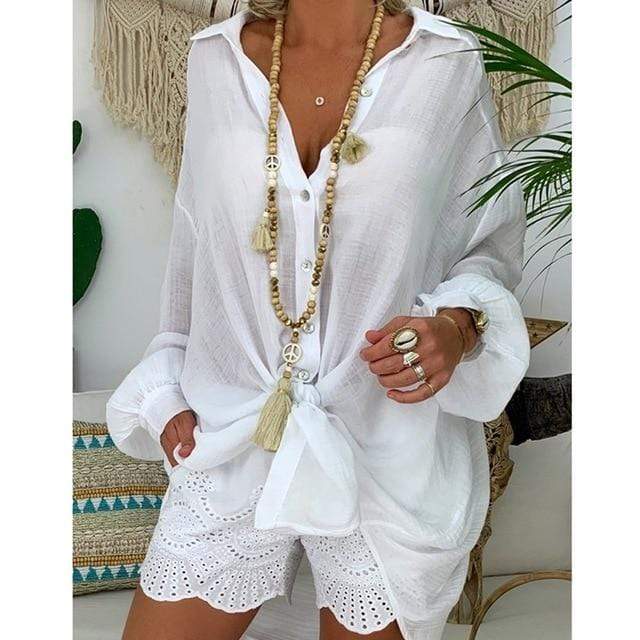 Levoire | Friedens Plus Size Grande Taille Chemise Blanc