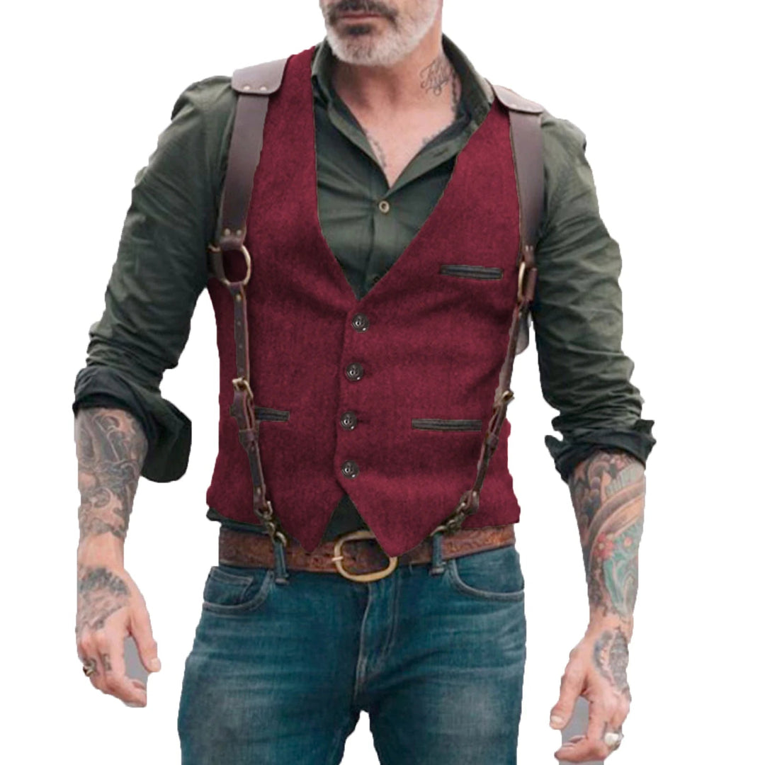 Levoire | Gilet pour hommes motif hallowristi Bourgogne