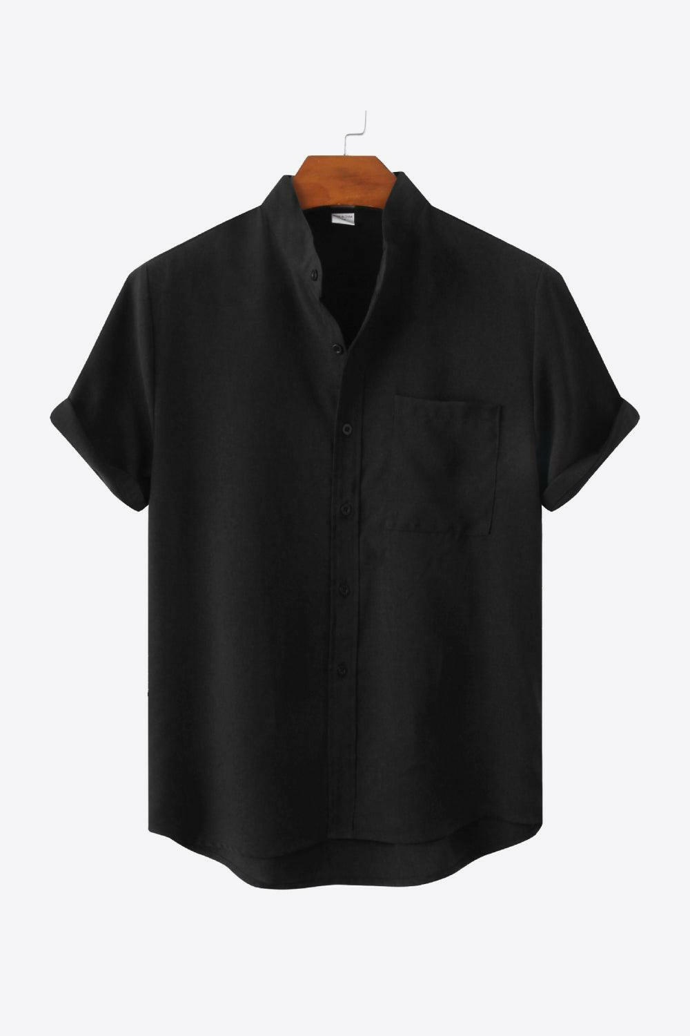 Levoire | Boutons Devant Haut Bas Chemise À Poches Noir