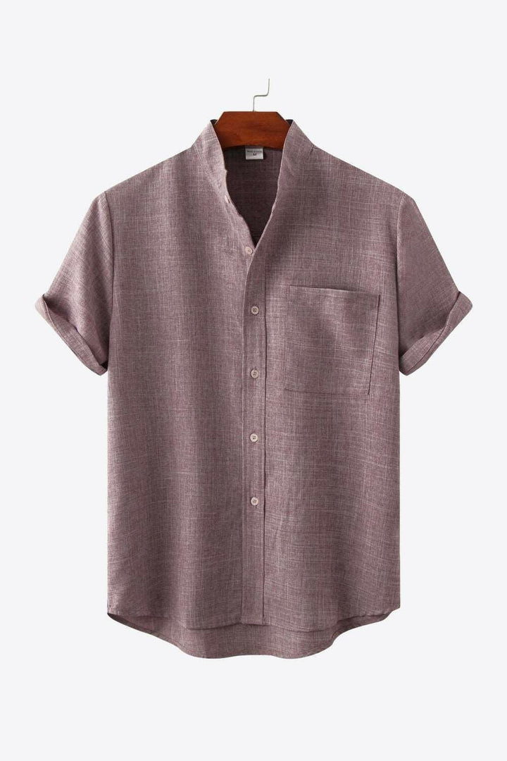 Levoire | Boutons Devant Haut Bas Chemise À Poches Violet poussiéreux