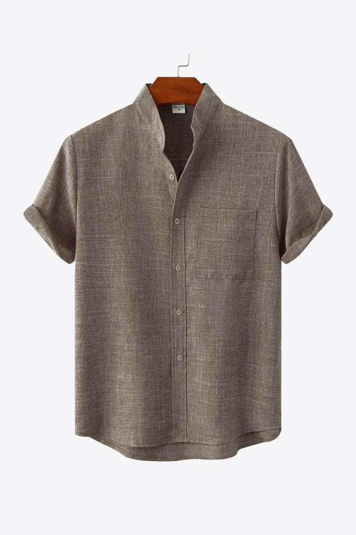 Levoire | Boutons Devant Haut Bas Chemise À Poches Taupe
