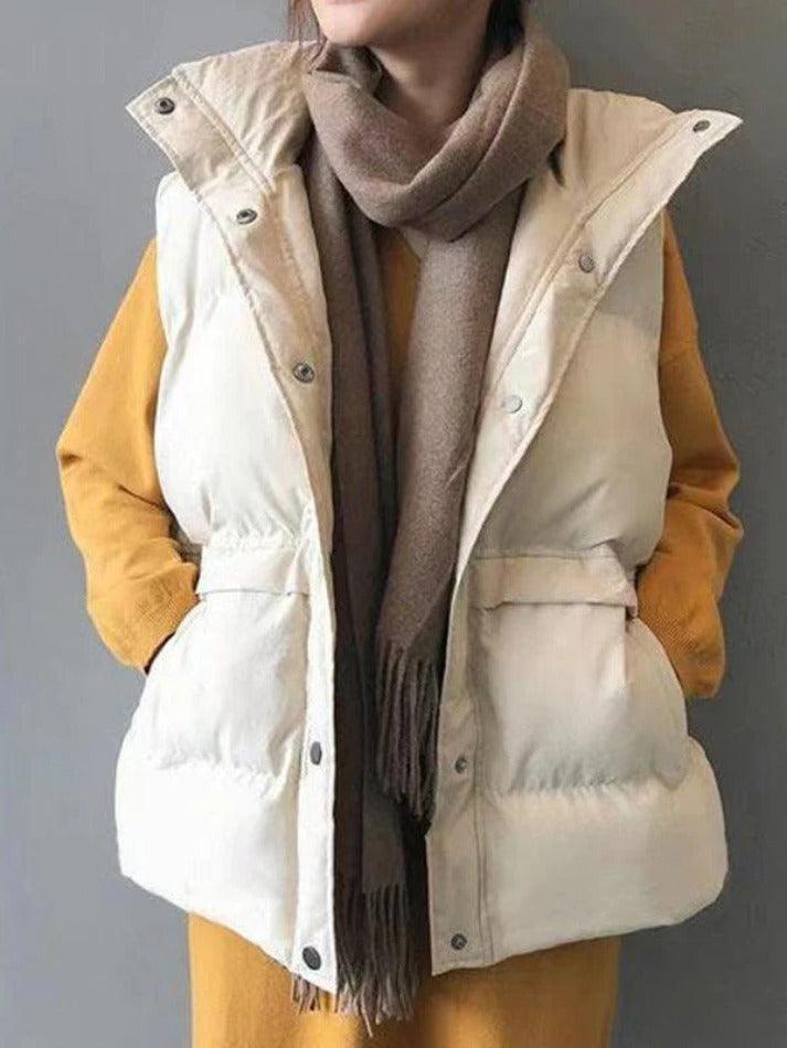 Levoire | Gilet Sans Manches Matelassé À Boutons Blanc