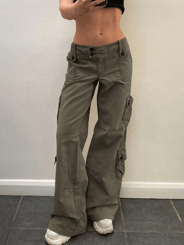 Levoire | Jean Cargo Droit À Boutons Gris