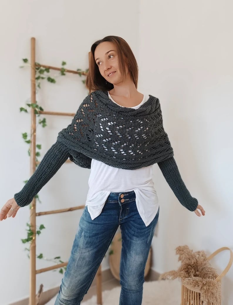 Levoire | Écharpe Élégante En Tricot Gris foncé