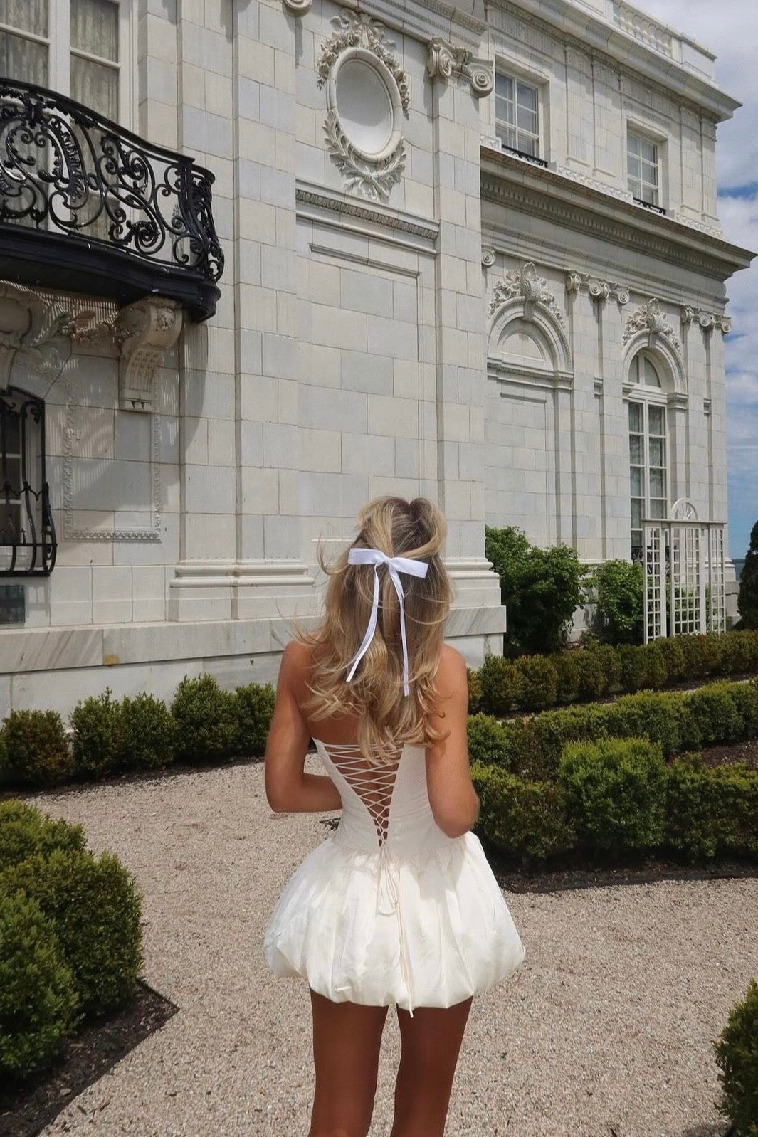 Levoire | Ibiza Blanc Ballon Ourlet Lacer Halterneck Corset