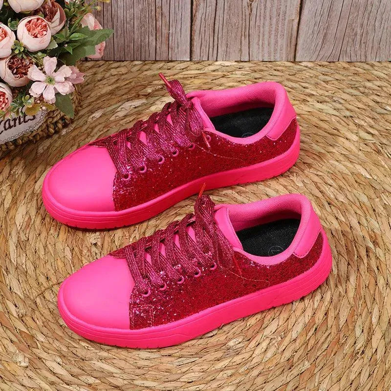 Levoire | Baskets scintillantes avec des paillettes Rose rosaire