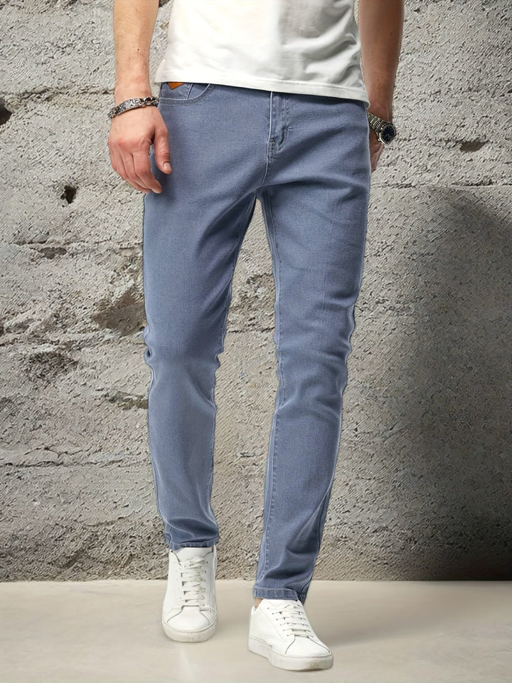 Levoire | Jeans Pour Hommes Simples À Coupe Droite Gris clair