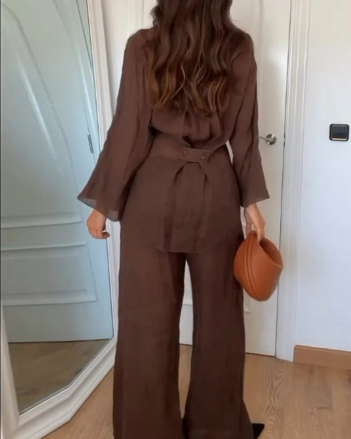 Levoire | Haut De Robe Enroulé Et Ensemble De Pantalons Larges