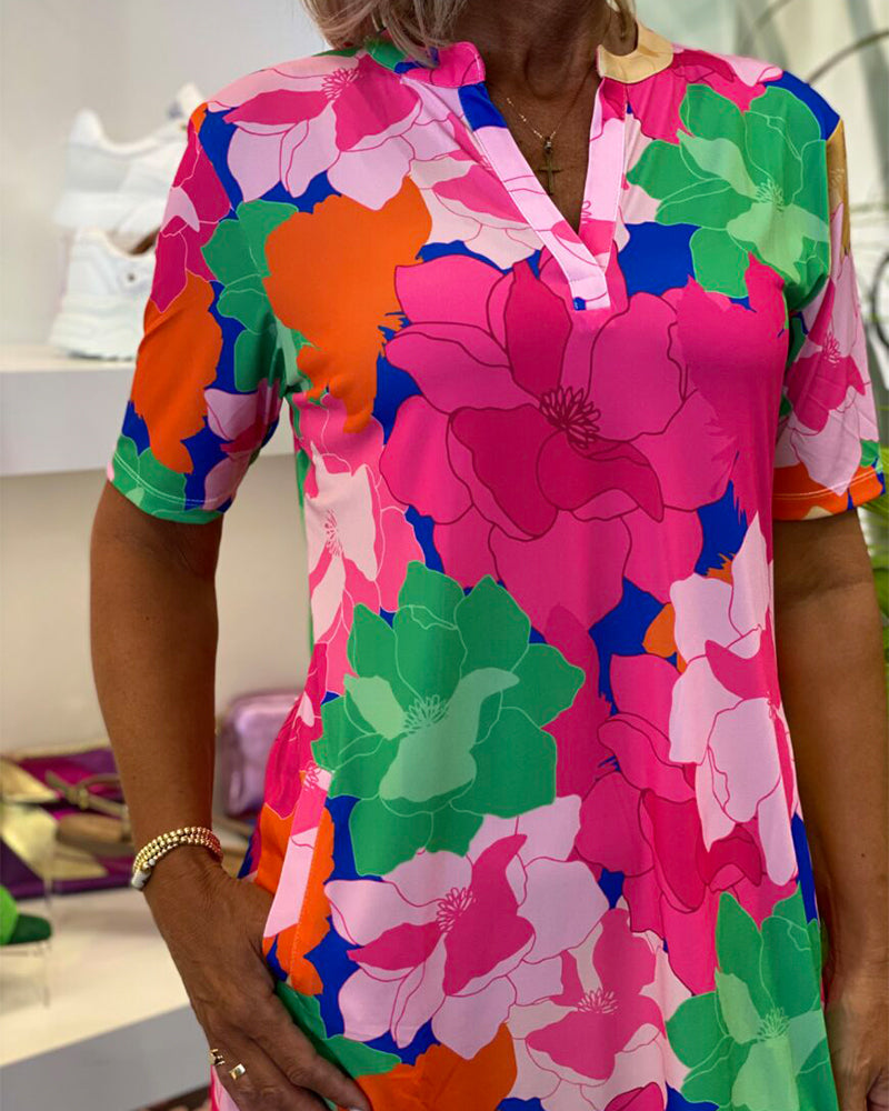 Levoire | Robe Avec Décolleté En V Et Motif Floral