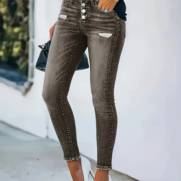 Levoire | Pantalons Skinny Taille Haute Tendance & Polyvalents En Bleu Classique