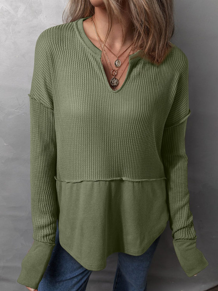 Levoire | T-shirt à manches longues en tricot waffle Moos