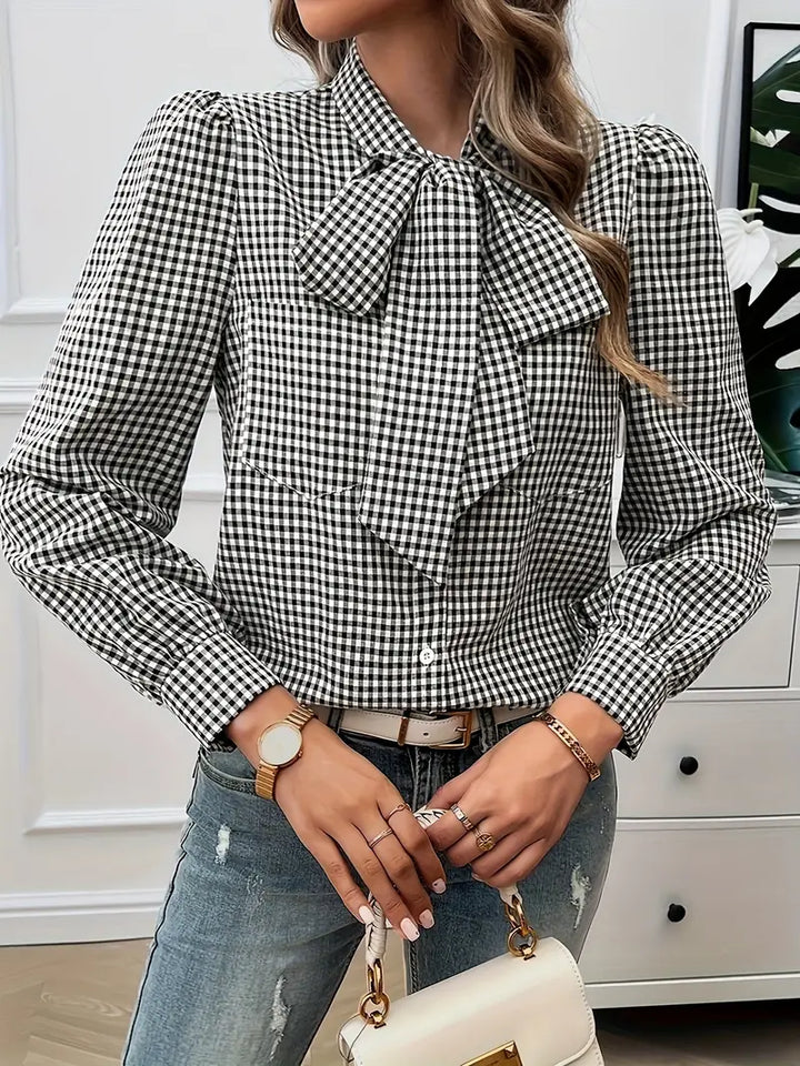 Levoire | Blouse En Coton Avec Nœud Noir