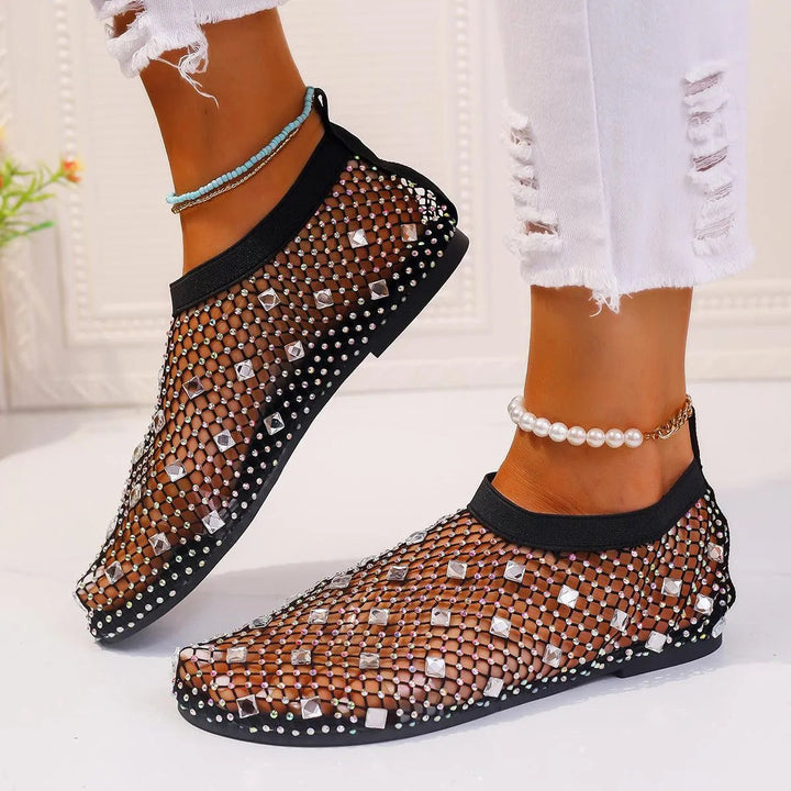 Levoire | Robes en maille plates avec design en strass Blanc