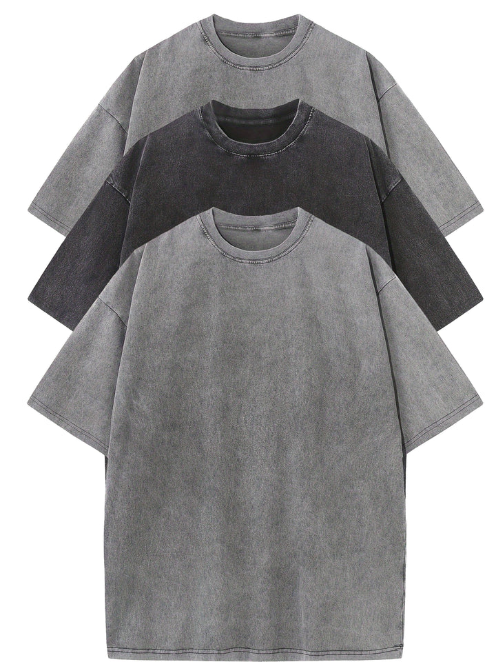 Levoire | 3 Pcs T-Shirts En Coton Détachables Gris+noir+gris